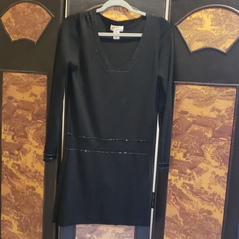 M.S.S.P Black coctail dress w beading